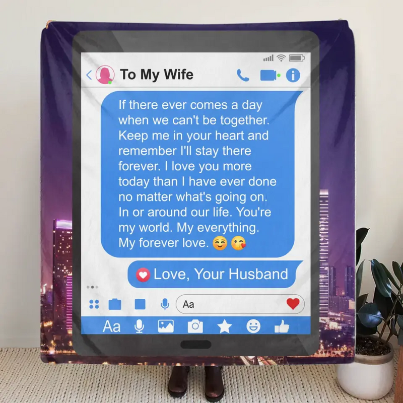 Personalized To My Wife Fleece Throw Blanket & Quilt - Gift Idea For Wife - You're My World