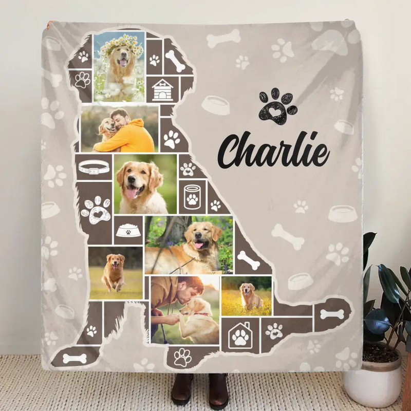 Personalized Dog Photo Fleece Throw Blanket/Quilt - Gift Idea for Dog Lovers - Upload Photos
