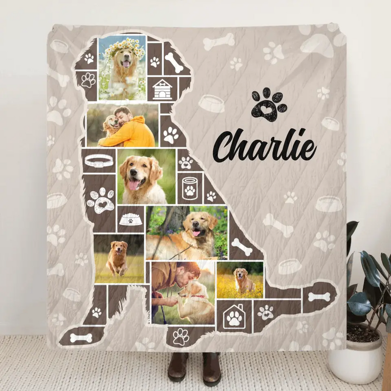 Personalized Dog Photo Fleece Throw Blanket/Quilt - Gift Idea for Dog Lovers - Upload Photos