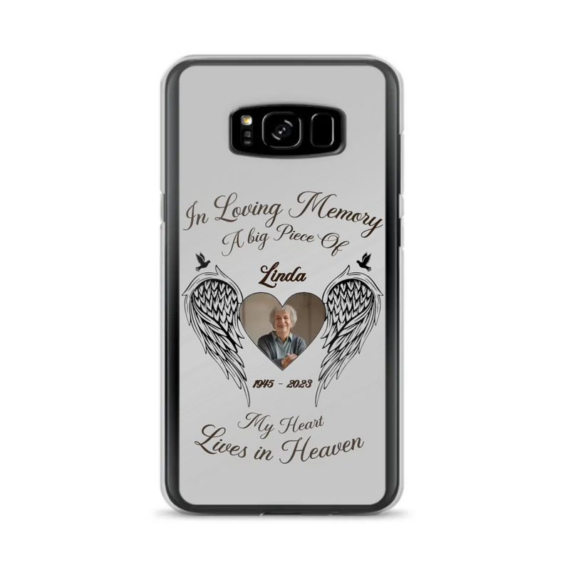 Personalized Memorial Phone Case - Upload Photo - Memorial Gift Idea For Family Member/Pet Lovers - In Loving Memory A Big Piece Of My Heart Lives In Heaven