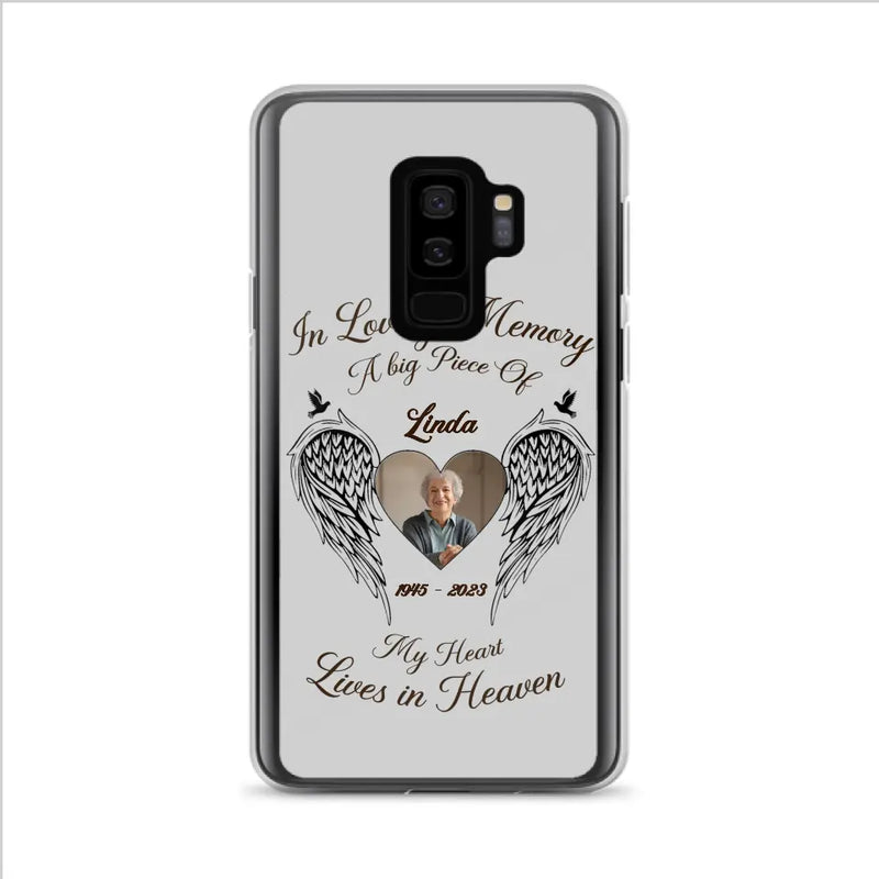 Personalized Memorial Phone Case - Upload Photo - Memorial Gift Idea For Family Member/Pet Lovers - In Loving Memory A Big Piece Of My Heart Lives In Heaven