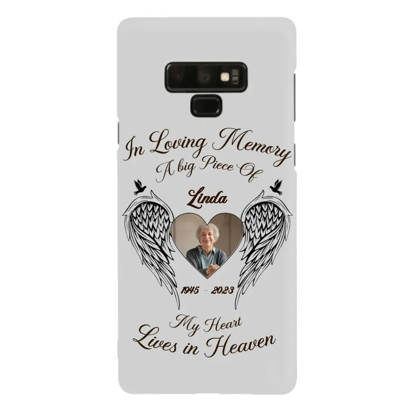 Personalized Memorial Phone Case - Upload Photo - Memorial Gift Idea For Family Member/Pet Lovers - In Loving Memory A Big Piece Of My Heart Lives In Heaven