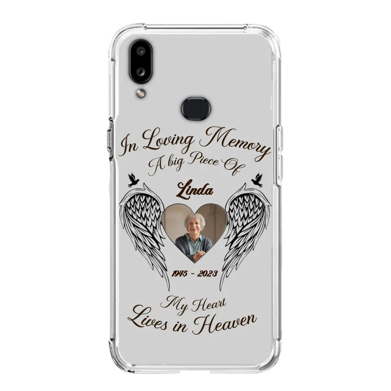 Personalized Memorial Phone Case - Upload Photo - Memorial Gift Idea For Family Member/Pet Lovers - In Loving Memory A Big Piece Of My Heart Lives In Heaven