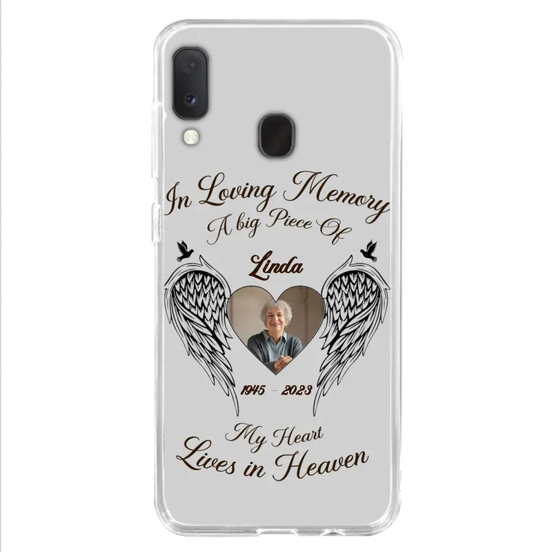 Personalized Memorial Phone Case - Upload Photo - Memorial Gift Idea For Family Member/Pet Lovers - In Loving Memory A Big Piece Of My Heart Lives In Heaven