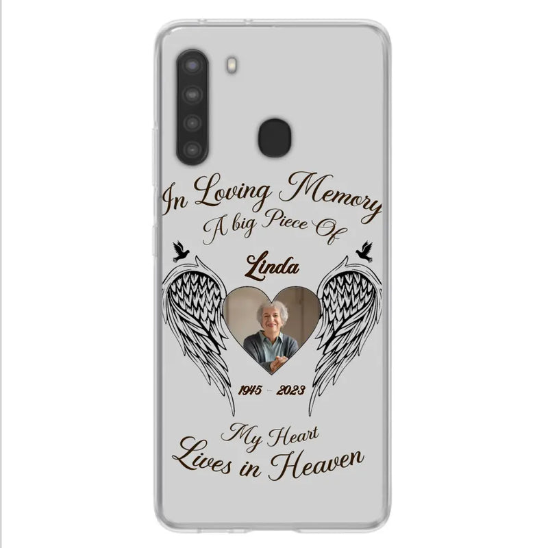 Personalized Memorial Phone Case - Upload Photo - Memorial Gift Idea For Family Member/Pet Lovers - In Loving Memory A Big Piece Of My Heart Lives In Heaven