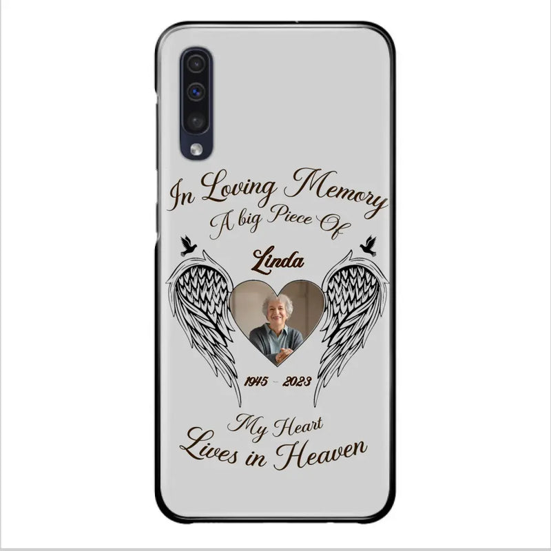 Personalized Memorial Phone Case - Upload Photo - Memorial Gift Idea For Family Member/Pet Lovers - In Loving Memory A Big Piece Of My Heart Lives In Heaven