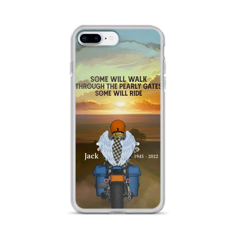 Custom Personalized Memorial Biker Phone Case - Memorial Gift Idea For Father's Day - Some Will Ride - Case For iPhone/Samsung