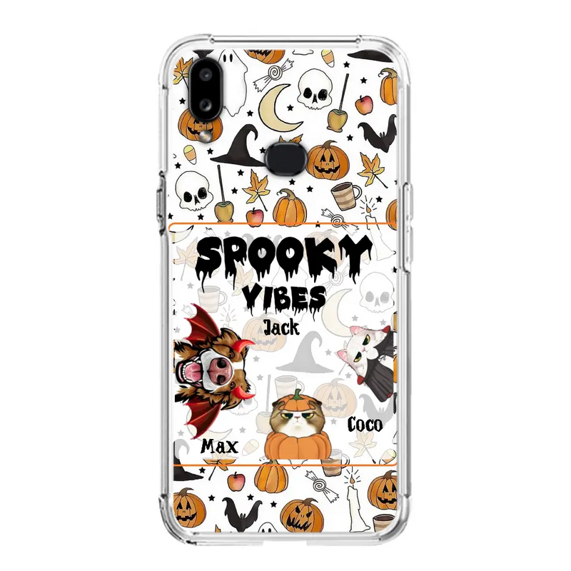 Personalized Halloween Pet Phone Case - Up to 3 Pets - Gift Idea For Dog/Cat Owners - Spooky Vibes - Case for iPhone/Samsung