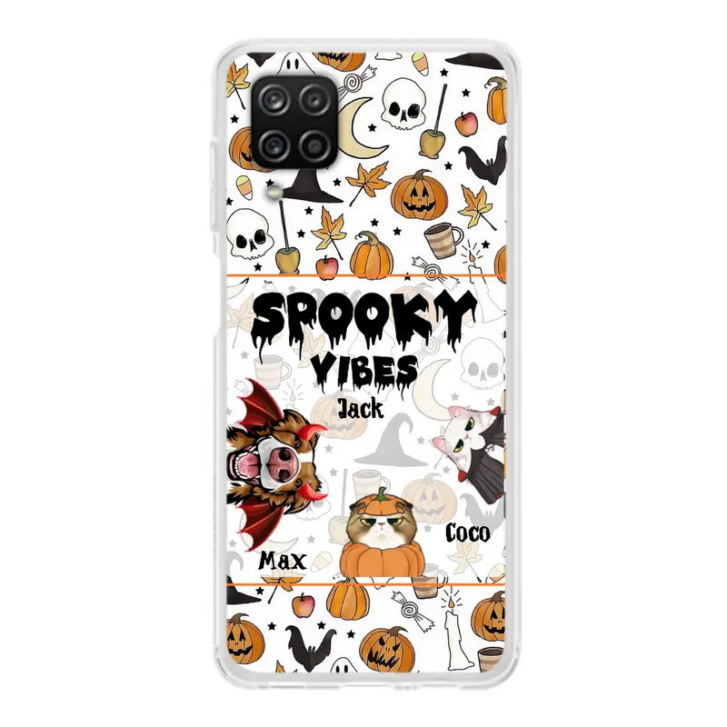 Personalized Halloween Pet Phone Case - Up to 3 Pets - Gift Idea For Dog/Cat Owners - Spooky Vibes - Case for iPhone/Samsung