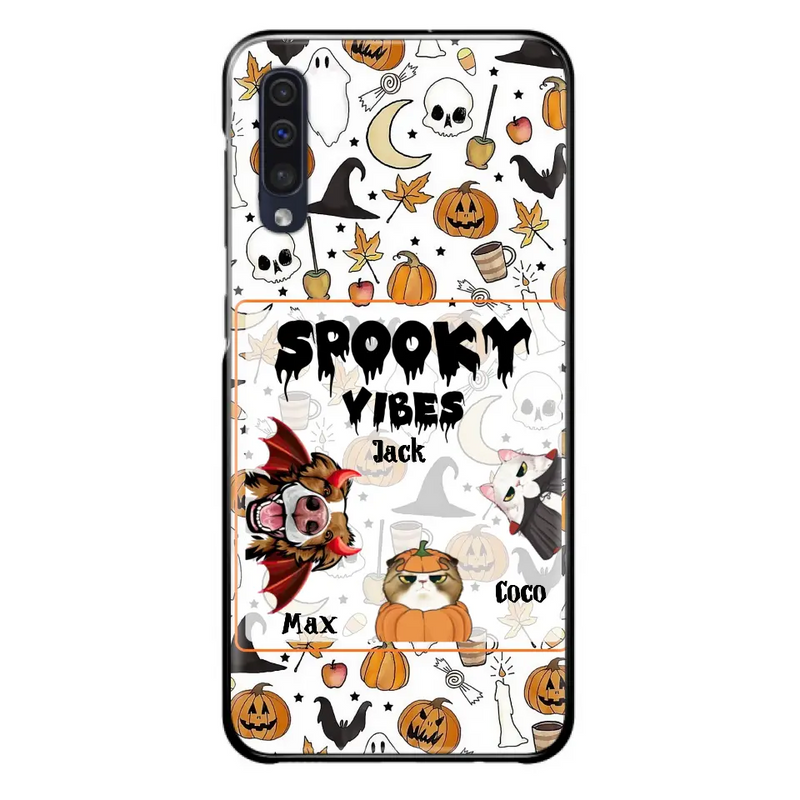 Personalized Halloween Pet Phone Case - Up to 3 Pets - Gift Idea For Dog/Cat Owners - Spooky Vibes - Case for iPhone/Samsung