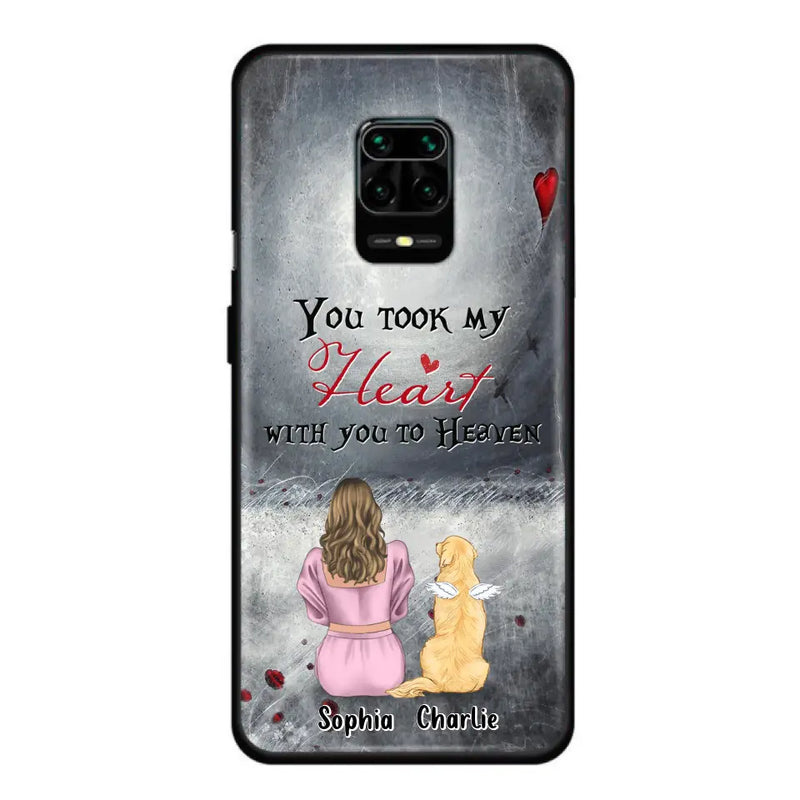 Personalized Memorial Dog Mom Phone Case - Up to 5 Dogs - Memorial Gift Idea for Dog Owner - You Took My Heart With You To Heaven - Case for Xiaomi/Huawei/Oppo