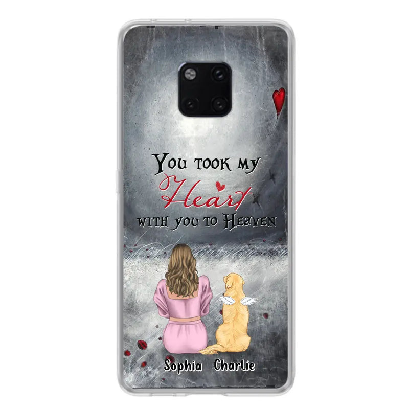 Personalized Memorial Dog Mom Phone Case - Up to 5 Dogs - Memorial Gift Idea for Dog Owner - You Took My Heart With You To Heaven - Case for Xiaomi/Huawei/Oppo