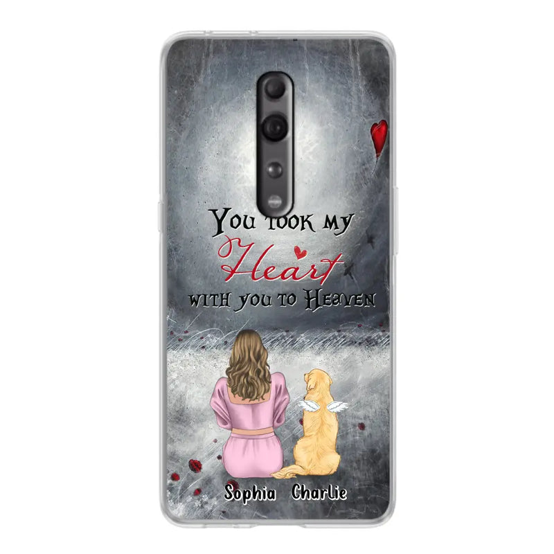 Personalized Memorial Dog Mom Phone Case - Up to 5 Dogs - Memorial Gift Idea for Dog Owner - You Took My Heart With You To Heaven - Case for Xiaomi/Huawei/Oppo