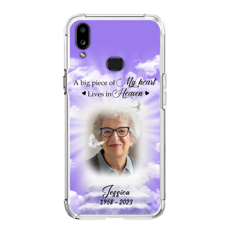 Personalized Memorial Photo Phone Case - Memorial Gift Idea For Mother's Day/Father's Day - A Big Piece Of My Heart Lives In Heaven - Case For iPhone/Samsung