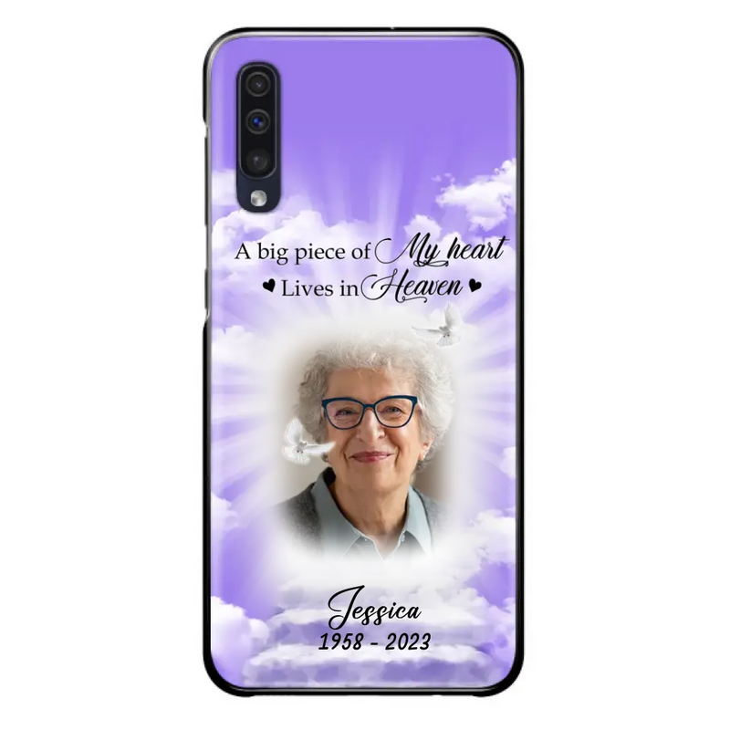 Personalized Memorial Photo Phone Case - Memorial Gift Idea For Mother's Day/Father's Day - A Big Piece Of My Heart Lives In Heaven - Case For iPhone/Samsung