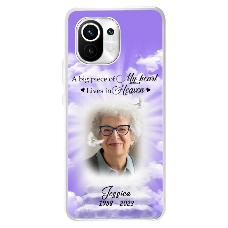 Personalized Memorial Photo Phone Case - Memorial Gift Idea For Mother's Day/Father's Day - A Big Piece Of My Heart Lives In Heaven - Case For Oppo/Xiaomi/Huawei