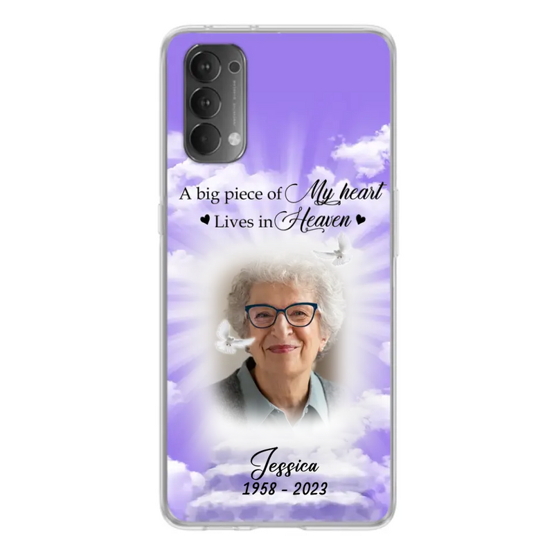 Personalized Memorial Photo Phone Case - Memorial Gift Idea For Mother's Day/Father's Day - A Big Piece Of My Heart Lives In Heaven - Case For Oppo/Xiaomi/Huawei