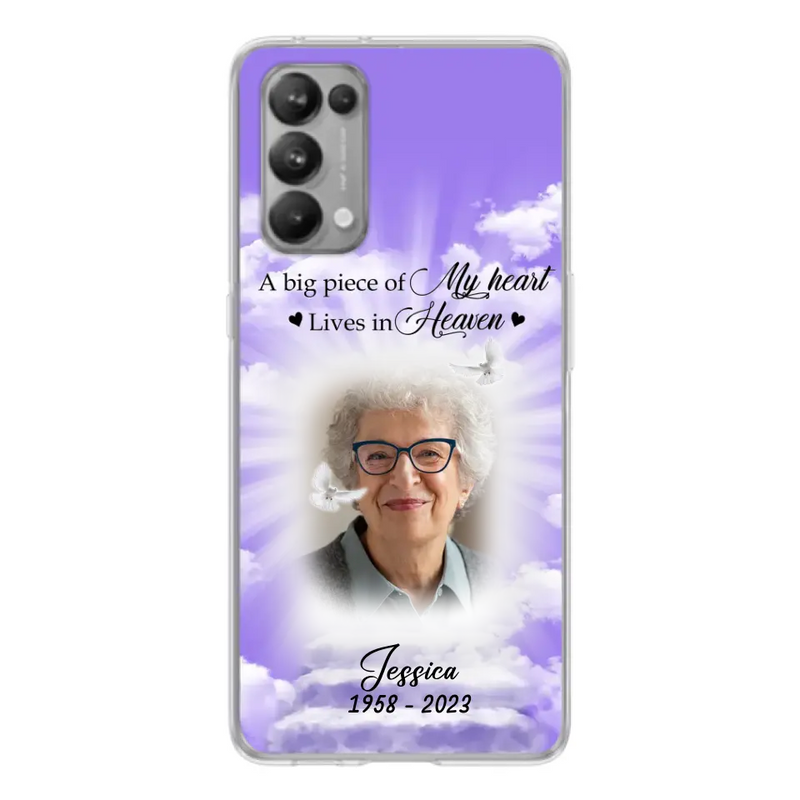 Personalized Memorial Photo Phone Case - Memorial Gift Idea For Mother's Day/Father's Day - A Big Piece Of My Heart Lives In Heaven - Case For Oppo/Xiaomi/Huawei