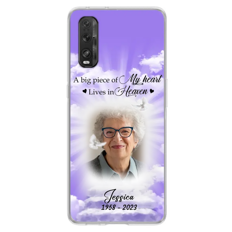 Personalized Memorial Photo Phone Case - Memorial Gift Idea For Mother's Day/Father's Day - A Big Piece Of My Heart Lives In Heaven - Case For Oppo/Xiaomi/Huawei