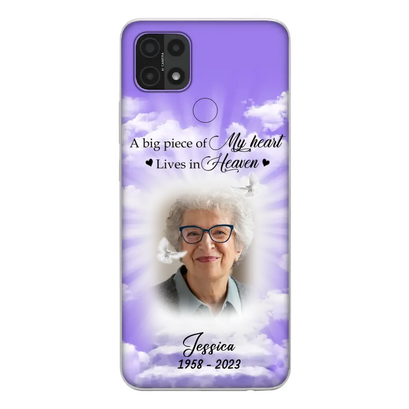 Personalized Memorial Photo Phone Case - Memorial Gift Idea For Mother's Day/Father's Day - A Big Piece Of My Heart Lives In Heaven - Case For Oppo/Xiaomi/Huawei