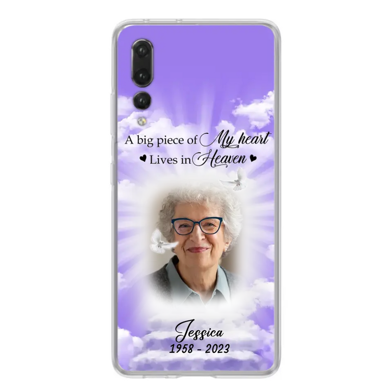 Personalized Memorial Photo Phone Case - Memorial Gift Idea For Mother's Day/Father's Day - A Big Piece Of My Heart Lives In Heaven - Case For Oppo/Xiaomi/Huawei