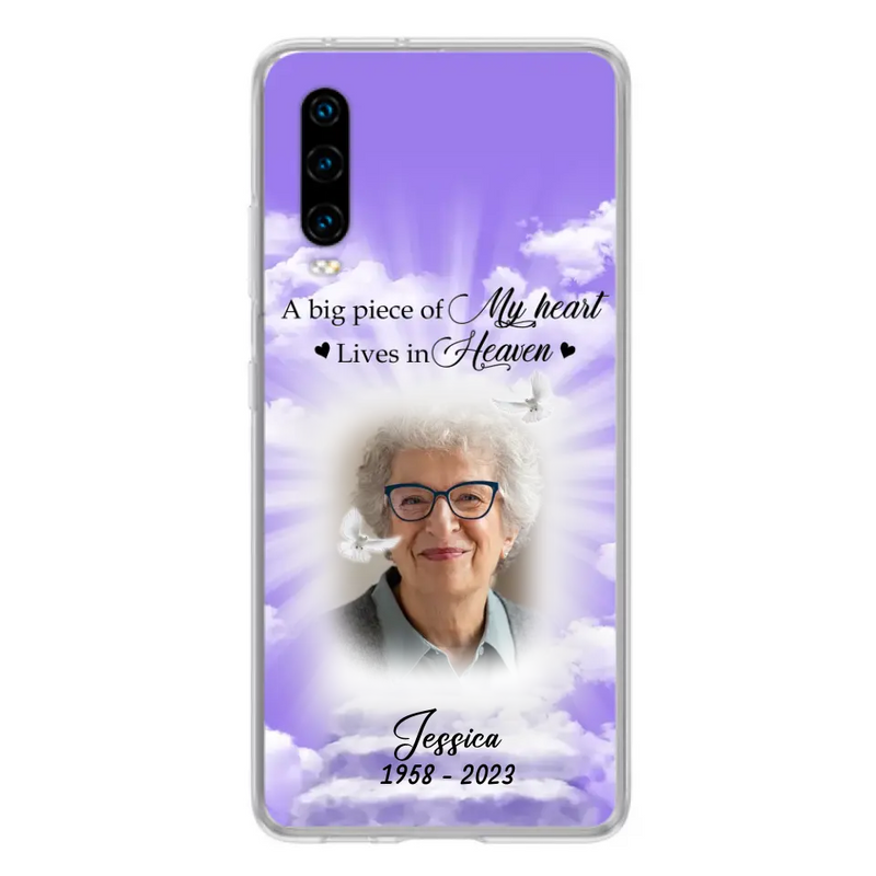 Personalized Memorial Photo Phone Case - Memorial Gift Idea For Mother's Day/Father's Day - A Big Piece Of My Heart Lives In Heaven - Case For Oppo/Xiaomi/Huawei