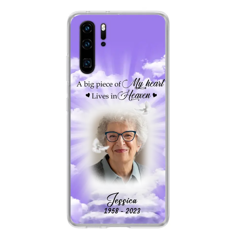 Personalized Memorial Photo Phone Case - Memorial Gift Idea For Mother's Day/Father's Day - A Big Piece Of My Heart Lives In Heaven - Case For Oppo/Xiaomi/Huawei