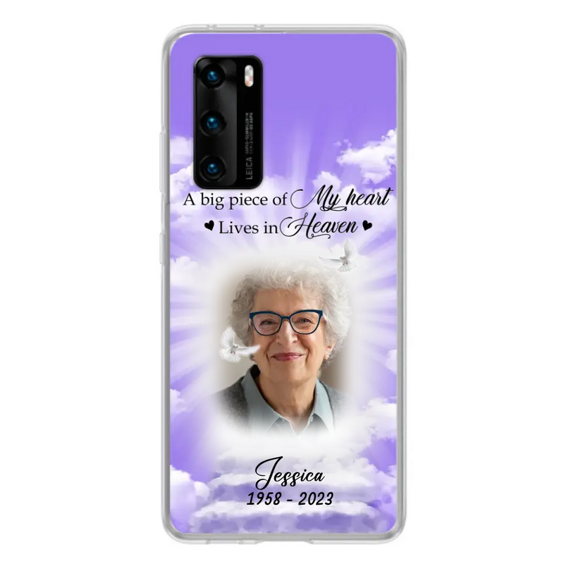 Personalized Memorial Photo Phone Case - Memorial Gift Idea For Mother's Day/Father's Day - A Big Piece Of My Heart Lives In Heaven - Case For Oppo/Xiaomi/Huawei