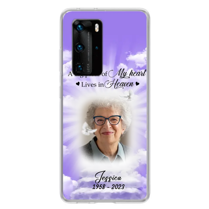 Personalized Memorial Photo Phone Case - Memorial Gift Idea For Mother's Day/Father's Day - A Big Piece Of My Heart Lives In Heaven - Case For Oppo/Xiaomi/Huawei