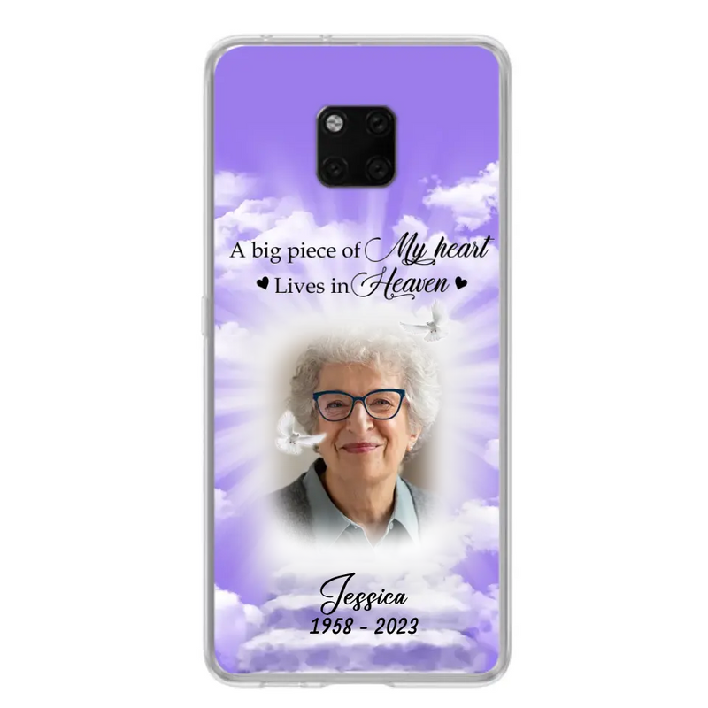 Personalized Memorial Photo Phone Case - Memorial Gift Idea For Mother's Day/Father's Day - A Big Piece Of My Heart Lives In Heaven - Case For Oppo/Xiaomi/Huawei