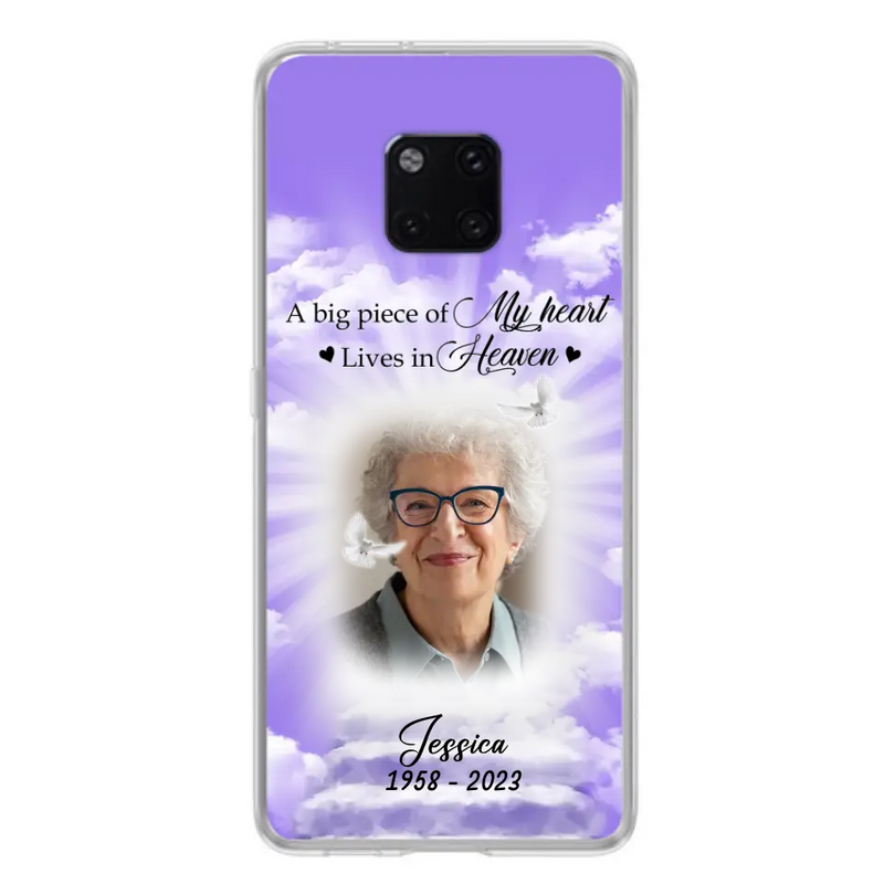 Personalized Memorial Photo Phone Case - Memorial Gift Idea For Mother's Day/Father's Day - A Big Piece Of My Heart Lives In Heaven - Case For Oppo/Xiaomi/Huawei