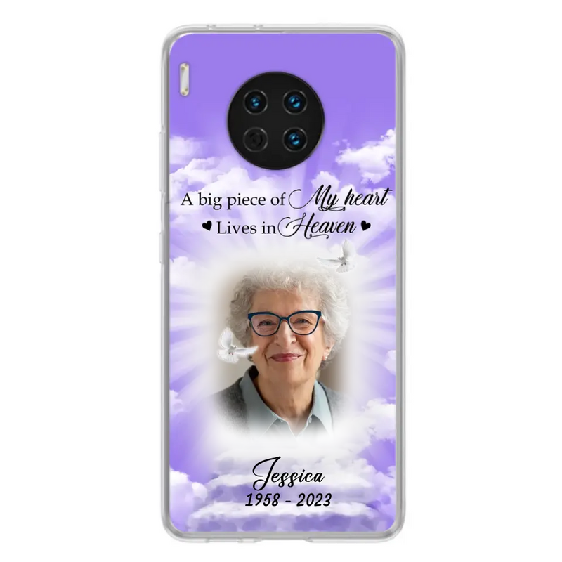 Personalized Memorial Photo Phone Case - Memorial Gift Idea For Mother's Day/Father's Day - A Big Piece Of My Heart Lives In Heaven - Case For Oppo/Xiaomi/Huawei