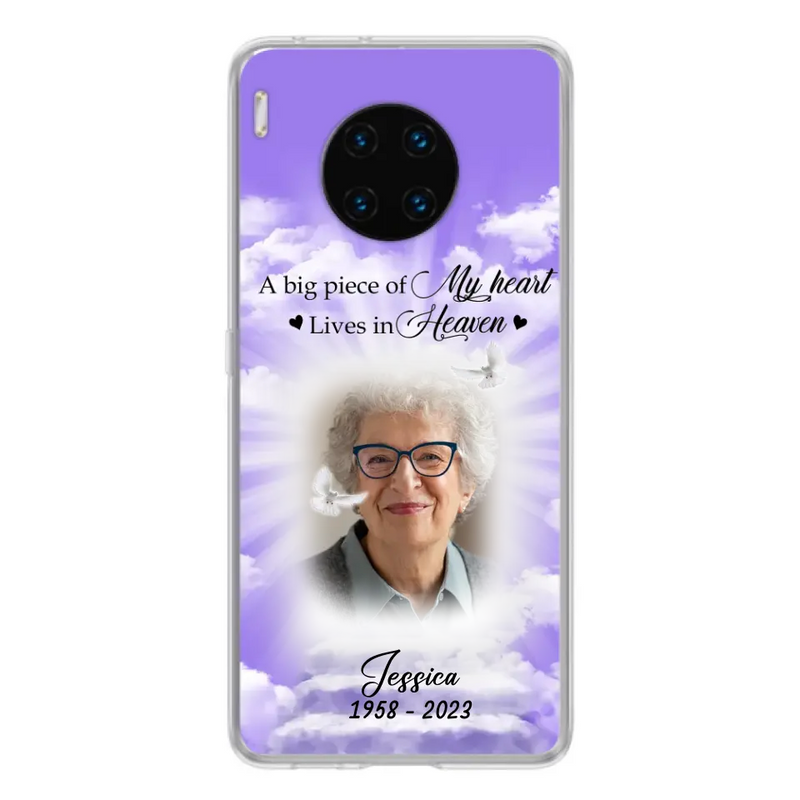 Personalized Memorial Photo Phone Case - Memorial Gift Idea For Mother's Day/Father's Day - A Big Piece Of My Heart Lives In Heaven - Case For Oppo/Xiaomi/Huawei