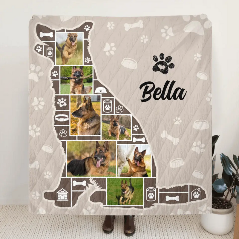 Personalized Dog Photo Fleece Throw Blanket/Quilt - Gift Idea for Dog Lovers/Owners