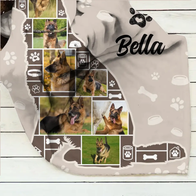 Personalized Dog Photo Fleece Throw Blanket/Quilt - Gift Idea for Dog Lovers/Owners