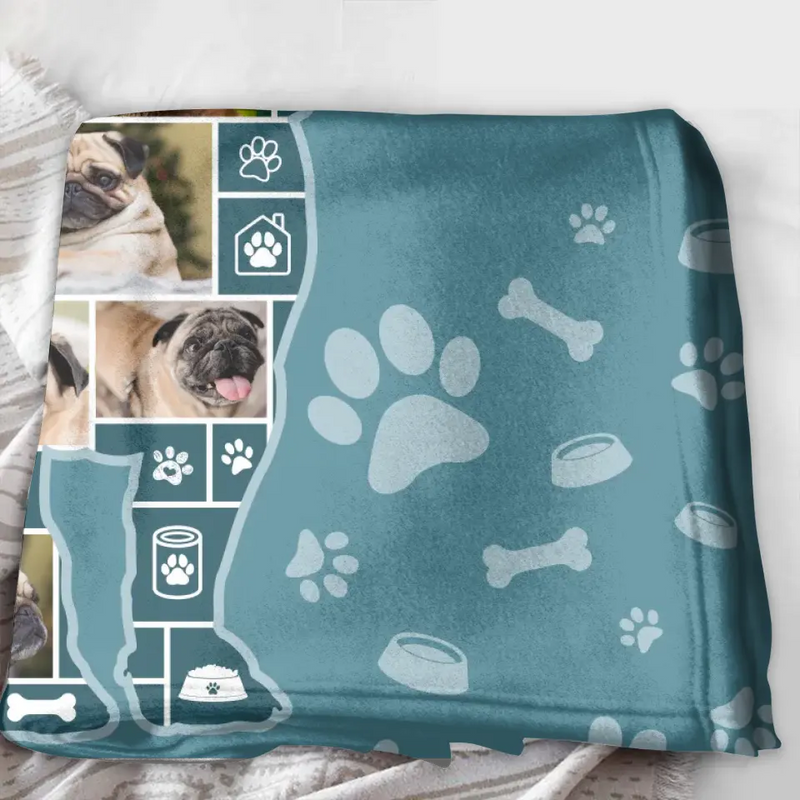 Custom Dog Photo Fleece Throw Blanket/Quilt - Gift Idea for Dog Lovers/Owners