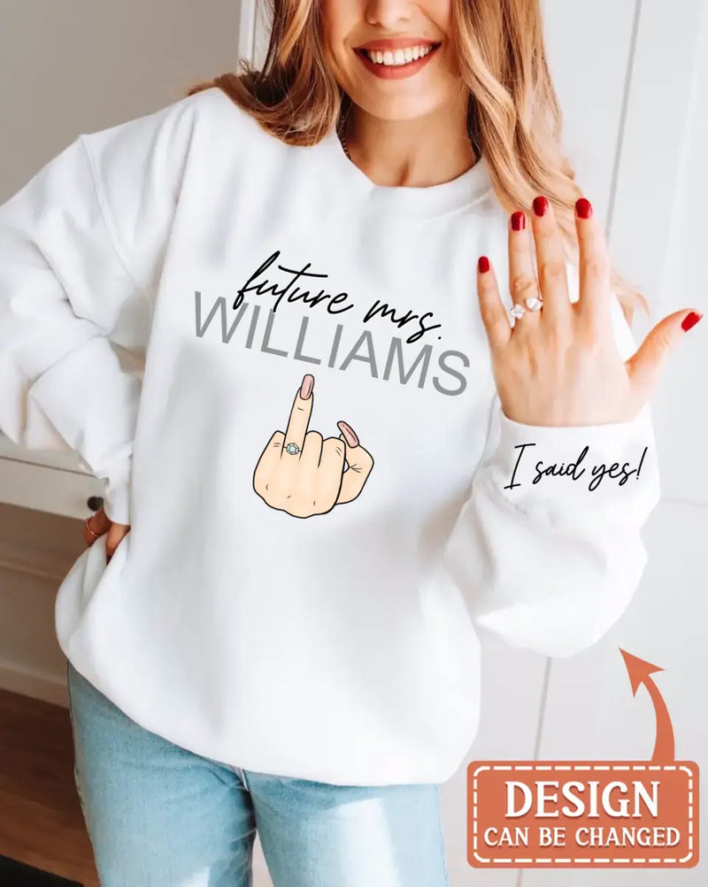 Personalized Engagement AOP Sweater - Gift Idea for Her/Couple - Future Mrs.