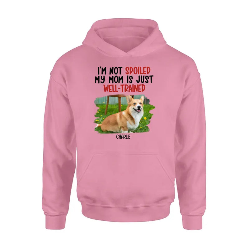 Personalized Dog Shirt/Hoodie - Gift Idea For Dog Lover - Upload Photo - I'm Not Spoiled My Mom Is Just Well-Trained