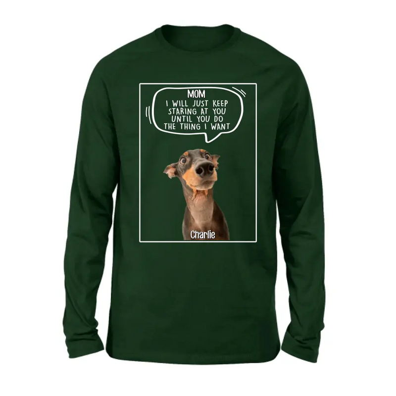 Personalized Pet Photo Shirt/Hoodie - Gift For Pet Lover - Up to 3 Pets - I Will Just Keep Staring At You