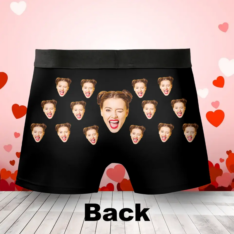 Personalized Men's Boxer Briefs - Upload Photo - Funny/Valentines Gift Idea For Men, Boyfriend, Husband - Now You Will Always Think Of Me When You Take Off Your Boxer! Love you!