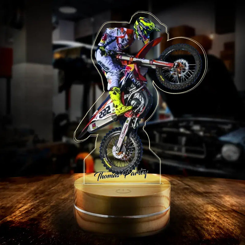 Personalized Motorbike Dirt Bike Acrylic Led Light - Gift For Biker/Birthday