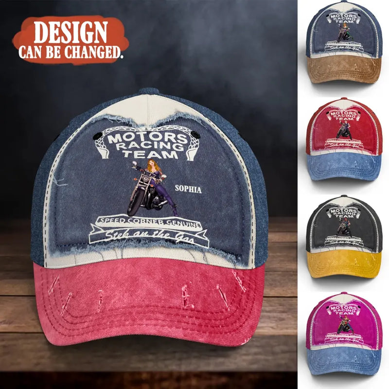 Personalized Motors Racing Team Baseball Cap - Gift Idea For Bikers/Birthday