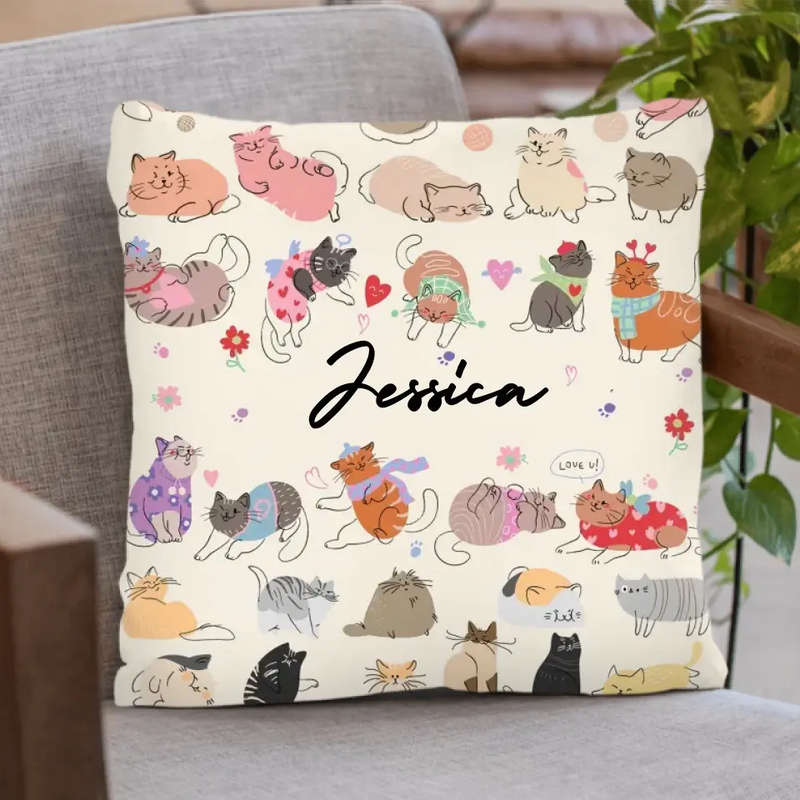 Custom Cat Fleece Throw Blanket/Quilt/Pillow Cover - Gift Idea For Cat Lovers/Owners