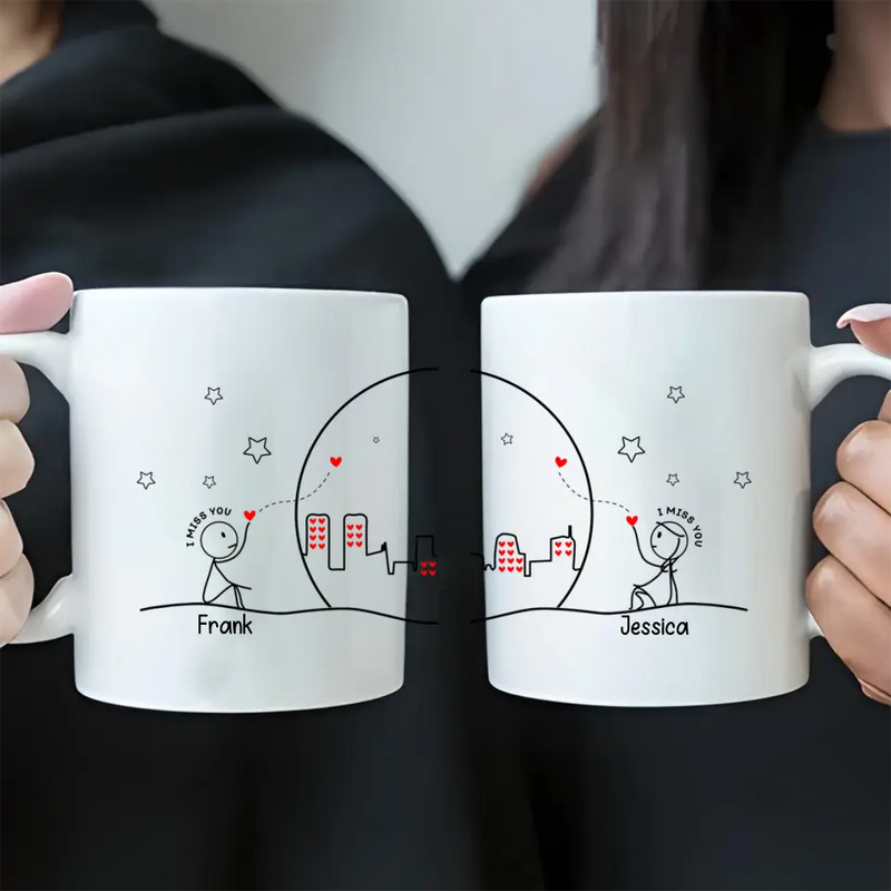 Personalized Couple Coffee Mug - Gift Idea For Couple/Him/Her/Valentine's Day - I Miss You