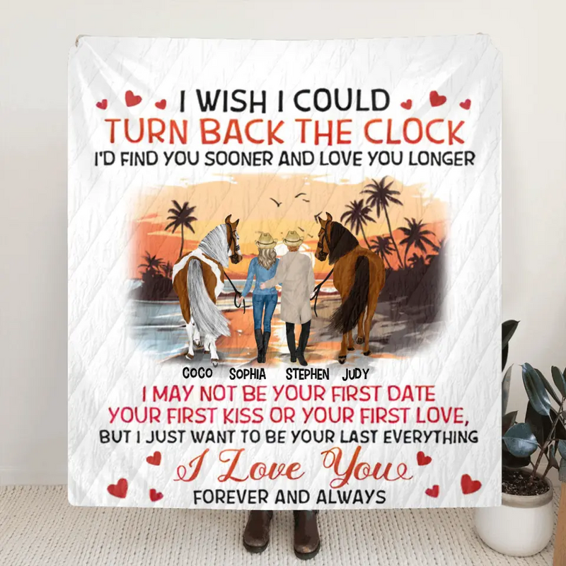 Personalized Riding Horse Couple Fleece Throw Blanket/Quilt - Valentine's Day Gift Idea For Couple/Him & Her - I'd Find You Sooner