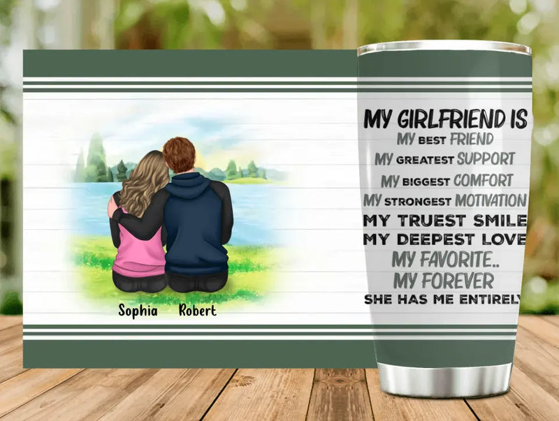 Personalized Couple Tumbler - Gift Idea For Him/Her/Couple/Valentine's Day - My Girl Friend Is My Best Friend My Greatest Support