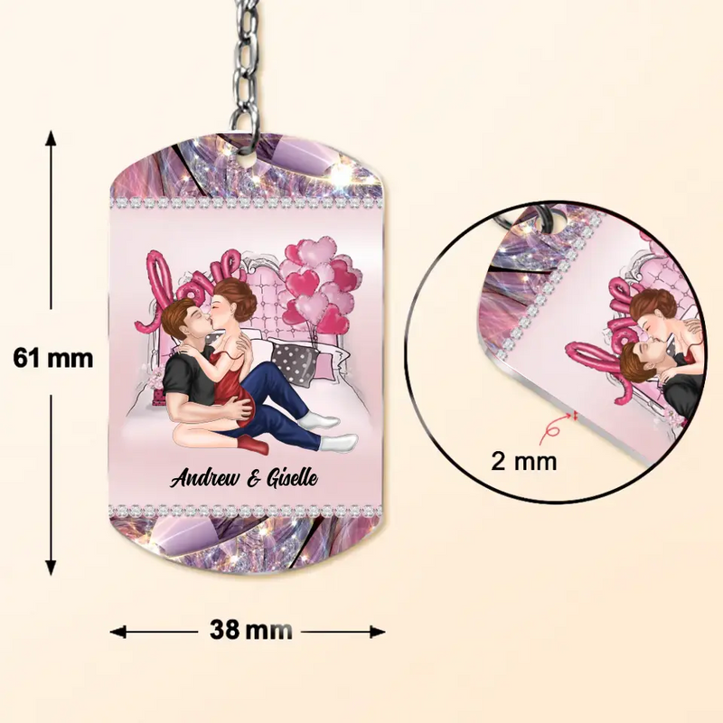 Personalized Sexy Couple Aluminum Keychain - Gift Idea For Couple/Her/Him - I'm Just A Girl Totally In Love With A Guy