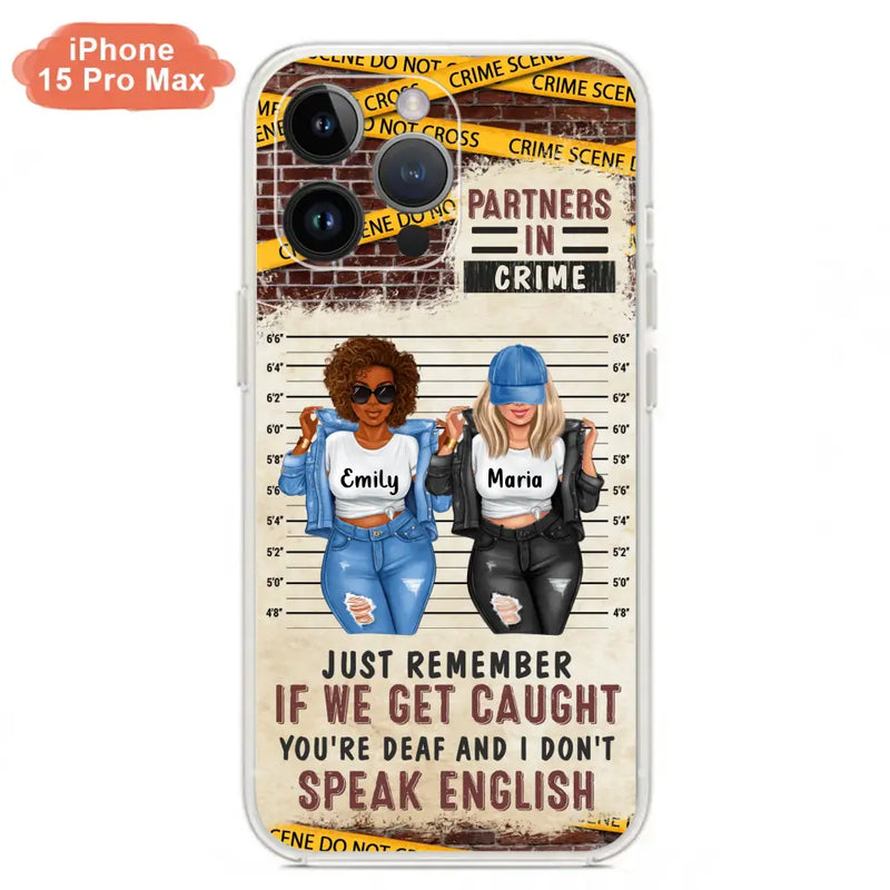 Personalized Bestie Phone Case - Gift Idea For Bestie/Sister - Up to 3 Girls - Partners In Crime - Case For iPhone And Samsung