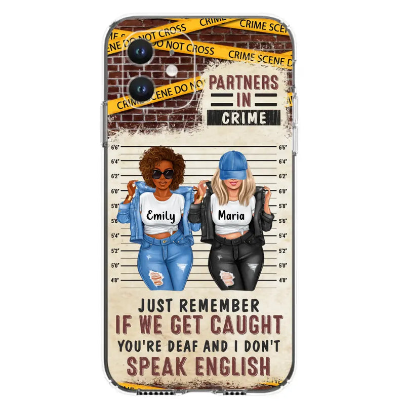 Personalized Bestie Phone Case - Gift Idea For Bestie/Sister - Up to 3 Girls - Partners In Crime - Case For iPhone And Samsung