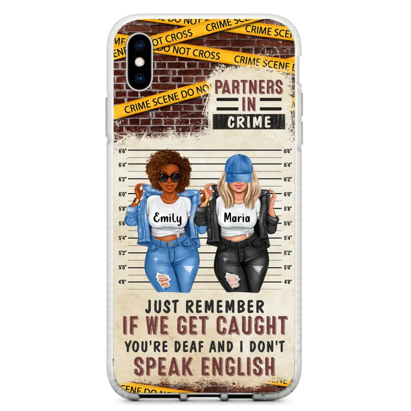Personalized Bestie Phone Case - Gift Idea For Bestie/Sister - Up to 3 Girls - Partners In Crime - Case For iPhone And Samsung